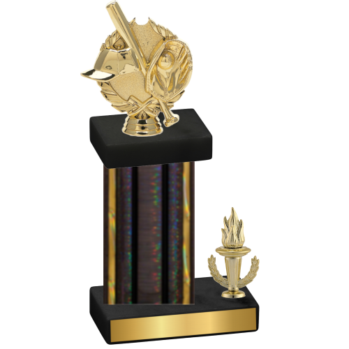 Accented Single Black Glacier Victory Baseball Trophy