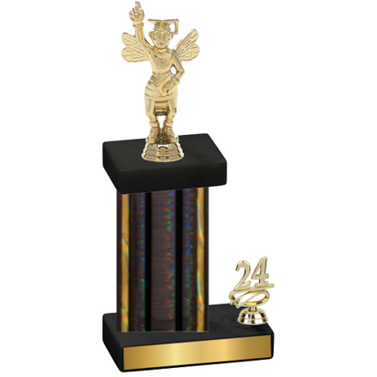 Accented Single Black Glacier Year Academics Trophy