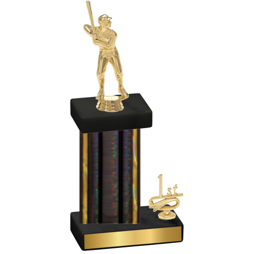 Accented Single Black Glacier First Place Baseball Trophy