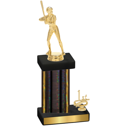 Accented Single Black Glacier First Place Softball Trophy