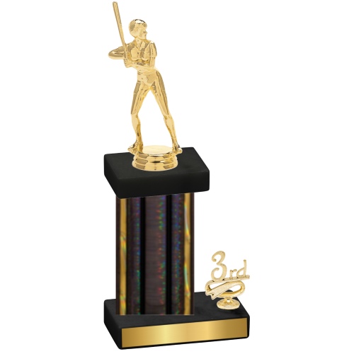 Accented Single Black Glacier Third Place Softball Trophy