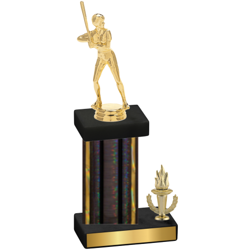 Accented Single Black Glacier Victory Softball Trophy