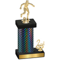 Accented Single Black Carbon Fiber Second Place Soccer Trophy