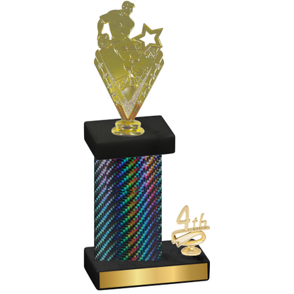 Accented Single Black Carbon Fiber Fourth Place Rugby Trophy