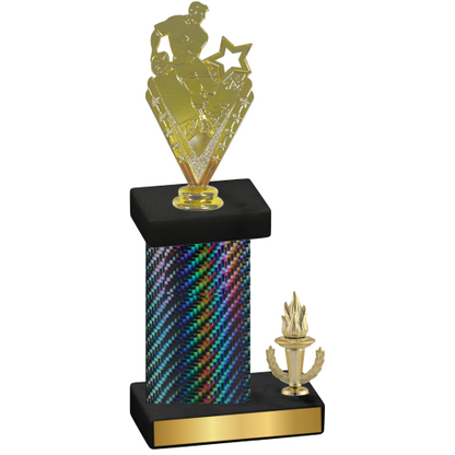 Accented Single Black Carbon Fiber Victory Rugby Trophy