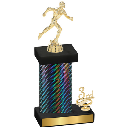 Accented Single Black Carbon Fiber Third Place Running Trophy