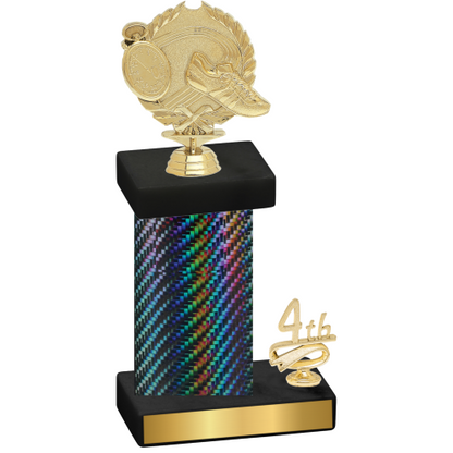 Accented Single Black Carbon Fiber Fourth Place Running Trophy