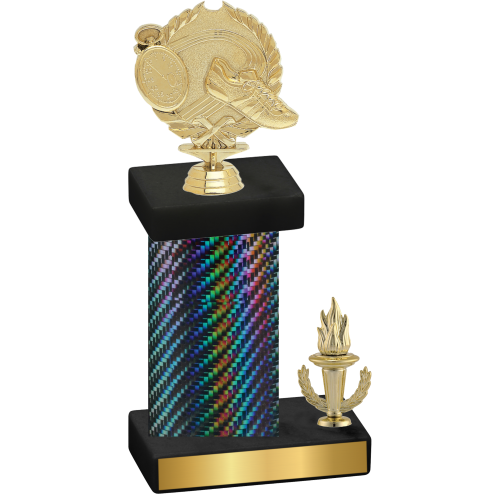 Accented Single Black Carbon Fiber Victory Running Trophy