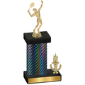 Accented Single Black Carbon Fiber Victory Tennis Trophy