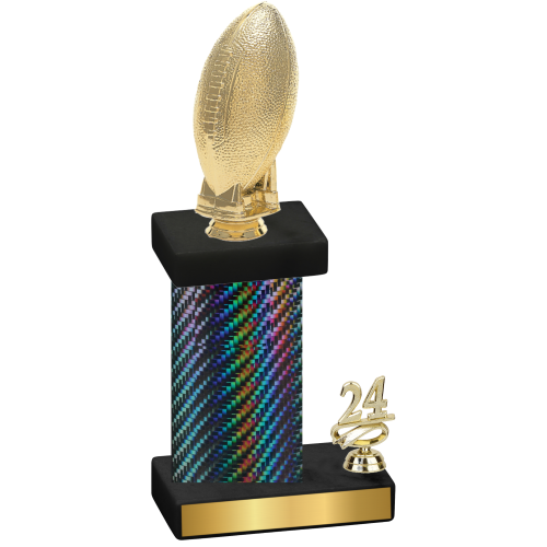 Accented Single Black Carbon Fiber Year Football Trophy