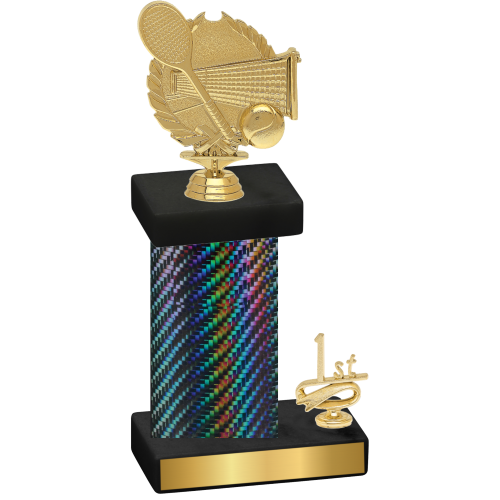 Accented Single Black Carbon Fiber First Place Tennis Trophy