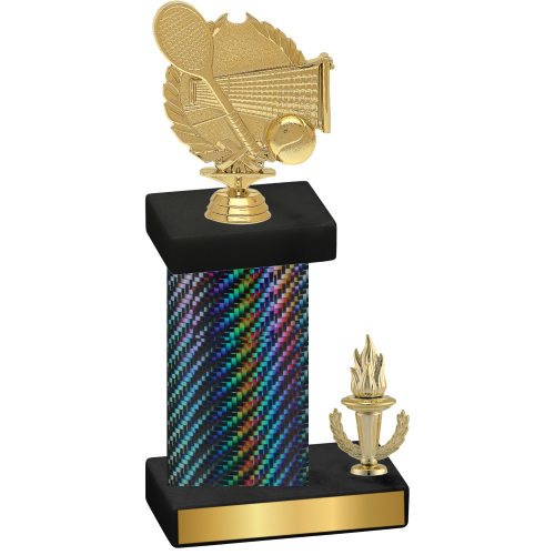 Accented Single Black Carbon Fiber Victory Tennis Trophy