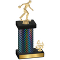 Accented Single Black Carbon Fiber Fourth Place Bowling Trophy