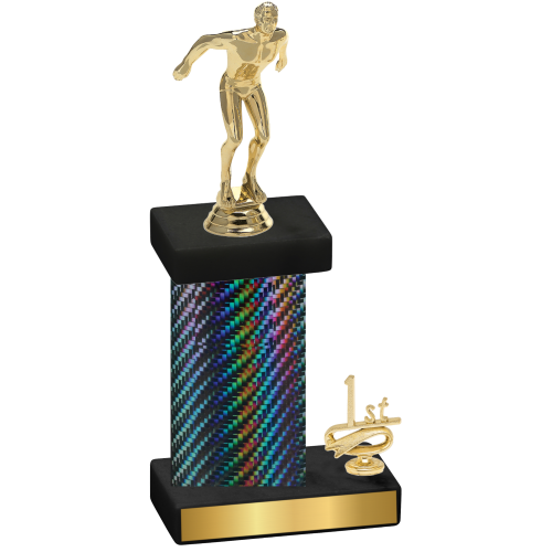 Accented Single Black Carbon Fiber First Place Swimming Trophy