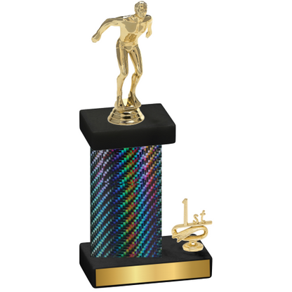 Accented Single Black Carbon Fiber First Place Swimming Trophy