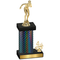 Accented Single Black Carbon Fiber Fourth Place Tennis Trophy
