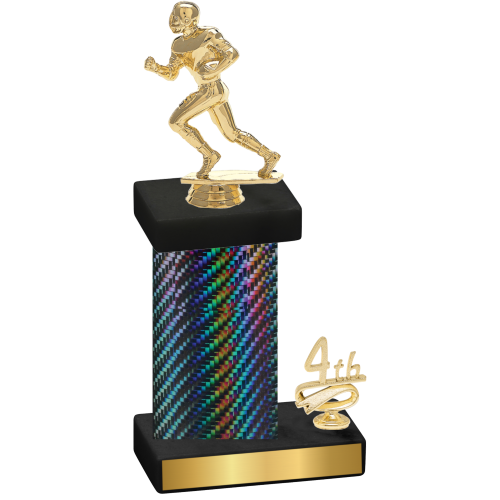 Accented Single Black Carbon Fiber Fourth Place Football Trophy
