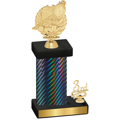 Accented Single Black Carbon Fiber Third Place Swimming Trophy