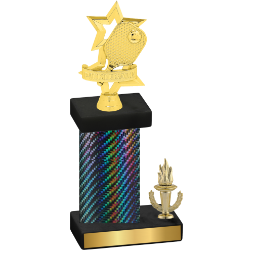 Accented Single Black Carbon Fiber Victory Pickleball Trophy