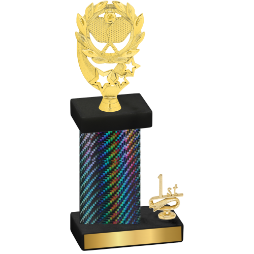 Accented Single Black Carbon Fiber First Place Pickleball Trophy