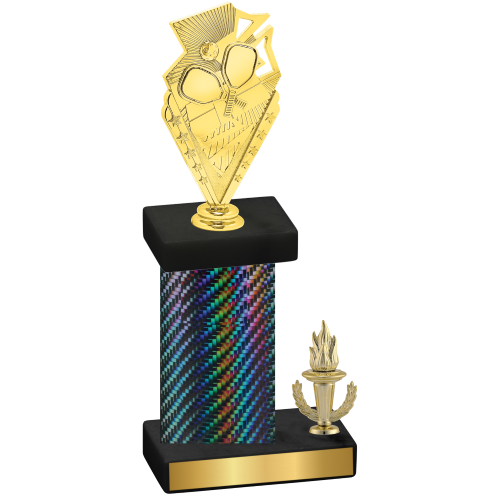 Accented Single Black Carbon Fiber Victory Pickleball Trophy