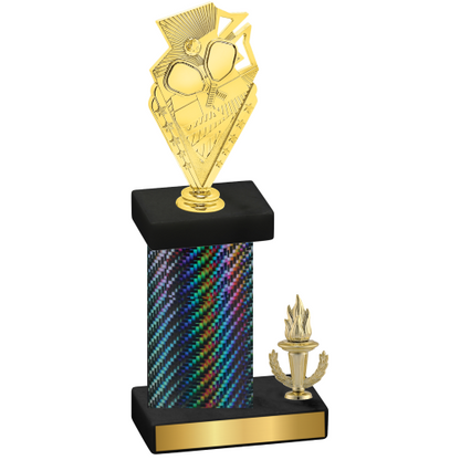 Accented Single Black Carbon Fiber Victory Pickleball Trophy