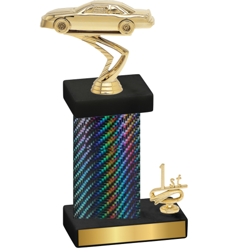 Accented Single Black Carbon Fiber First Place Cars Trophy