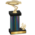 Accented Single Black Carbon Fiber Fourth Place Cars Trophy