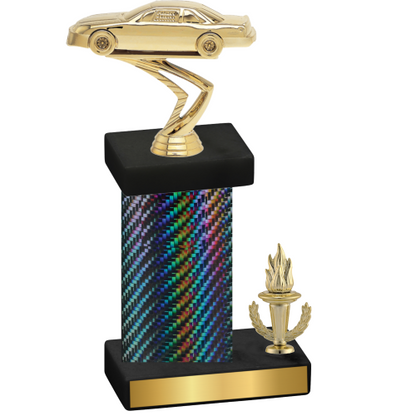 Accented Single Black Carbon Fiber Victory Cars Trophy