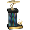 Accented Single Black Carbon Fiber Fourth Place Cars Trophy