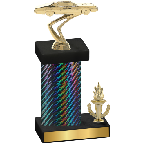 Accented Single Black Carbon Fiber Victory Cars Trophy