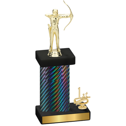 Accented Single Black Carbon Fiber First Place Archery Trophy