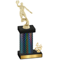 Accented Single Black Carbon Fiber Fourth Place Basketball Trophy