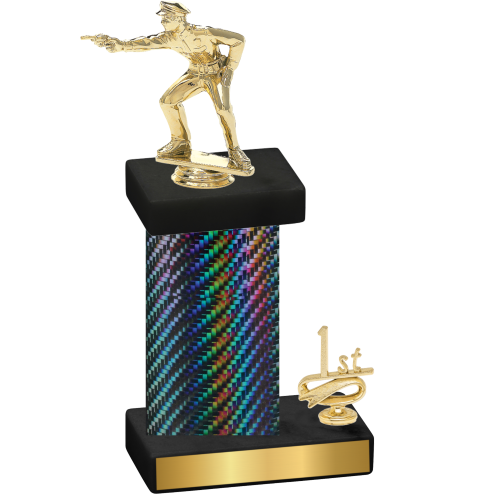 Accented Single Black Carbon Fiber First Place Shooter Trophy