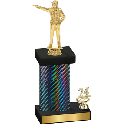 Accented Single Black Carbon Fiber Year Shooter Trophy