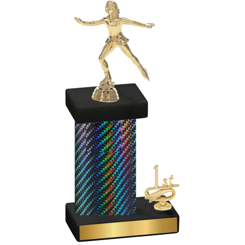 Accented Single Black Carbon Fiber First Place Skater Trophy