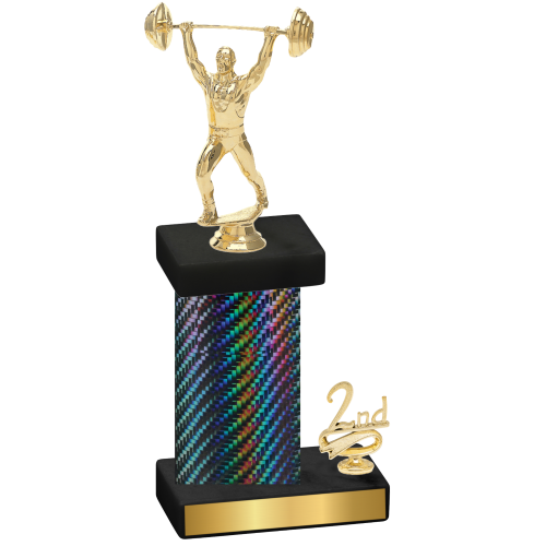 Accented Single Black Carbon Fiber Second Place Weights Trophy