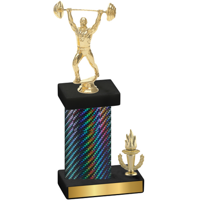 Accented Single Black Carbon Fiber Victory Weights Trophy