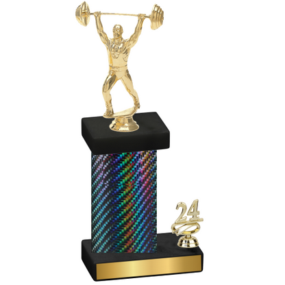 Accented Single Black Carbon Fiber Year Weights Trophy