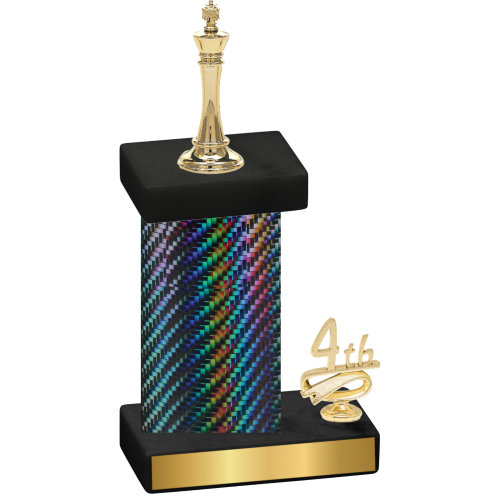 Accented Single Black Carbon Fiber Fourth Place Chess Trophy