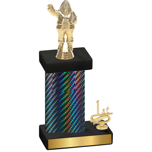 Accented Single Black Carbon Fiber First Place Holiday Trophy