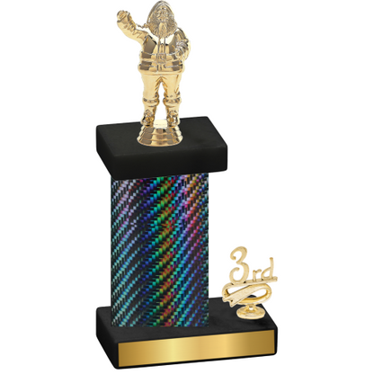 Accented Single Black Carbon Fiber Third Place Holiday Trophy