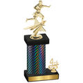 Accented Single Black Carbon Fiber Fourth Place Flag Football Trophy