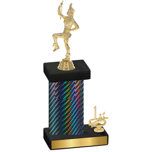 Accented Single Black Carbon Fiber First Place Majorette Trophy