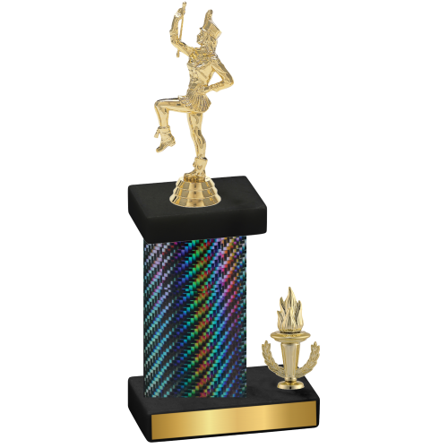 Accented Single Black Carbon Fiber Victory Majorette Trophy