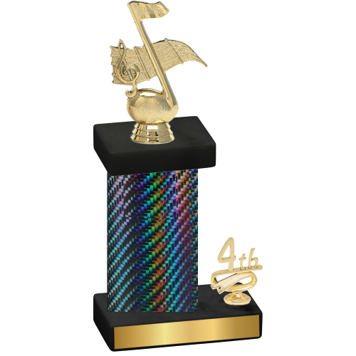 Accented Single Black Carbon Fiber Fourth Place Music Trophy