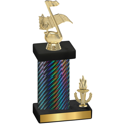 Accented Single Black Carbon Fiber Victory Music Trophy