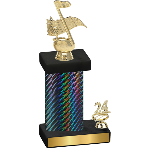 Accented Single Black Carbon Fiber Year Music Trophy