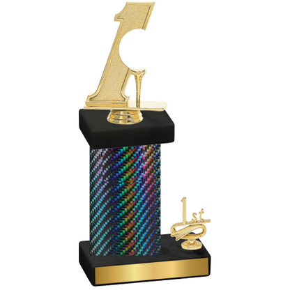 Accented Single Black Carbon Fiber First Place Golf Trophy