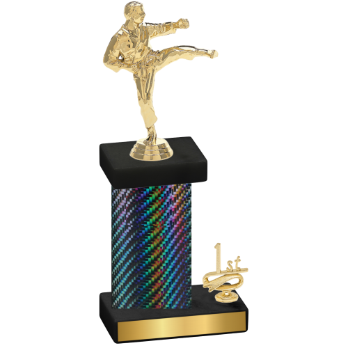 Accented Single Black Carbon Fiber First Place Karate Trophy